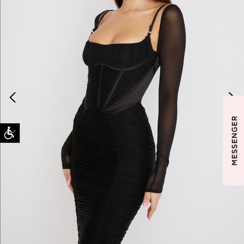 House of CB Freyja corset black dress, size S